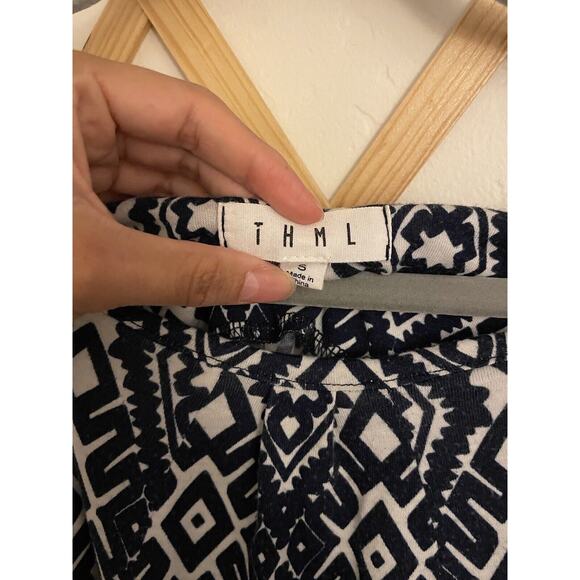 Anthropologie Dress Women's Small Blue THML Marlayna Knit Mini Relaxed Fit - Picture 3 of 7